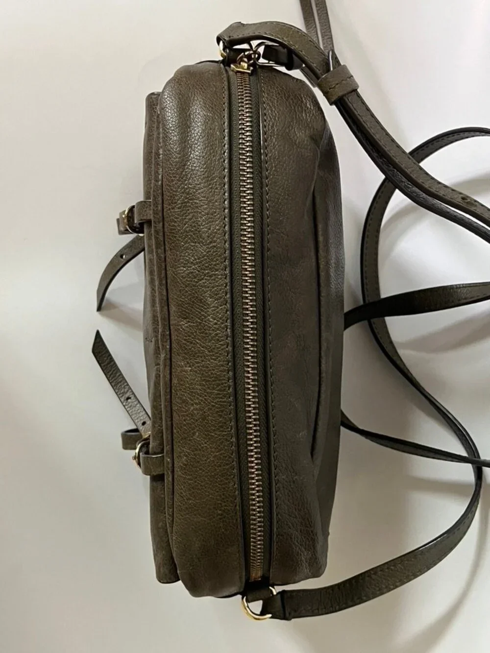 Vintage Banana Republic Camera Crossbody Bag Dark Olive Green #404499